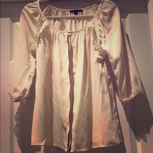 Luca Couture women’s cream blouse lace detail